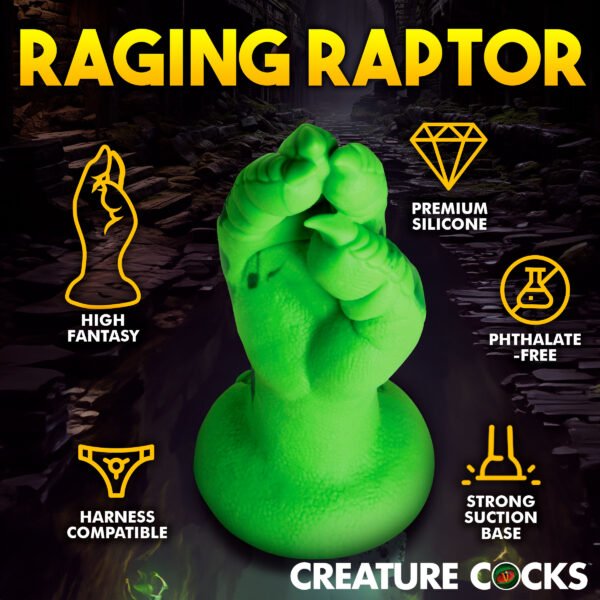 Raptor Claw Fisting Silicone Dildo - Green - Image 3