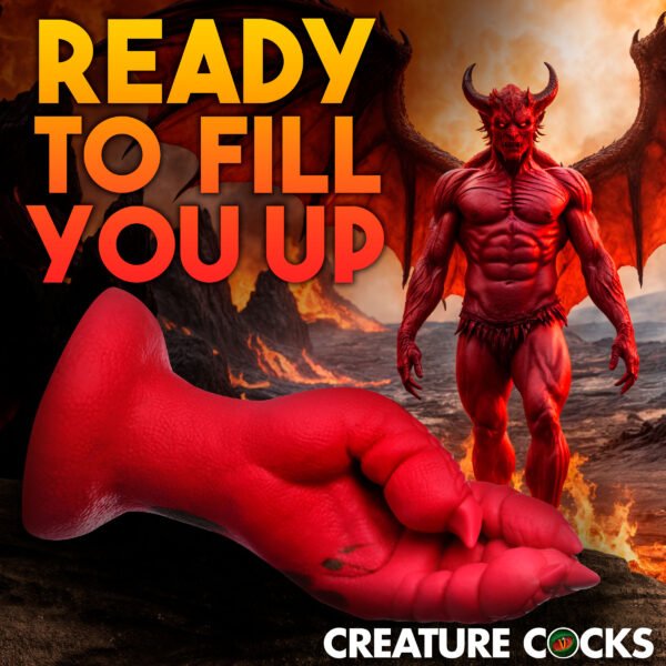 Demon Claw Fisting Silicone Dildo - Red - Image 2