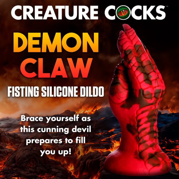 Demon Claw Fisting Silicone Dildo - Red - Image 5
