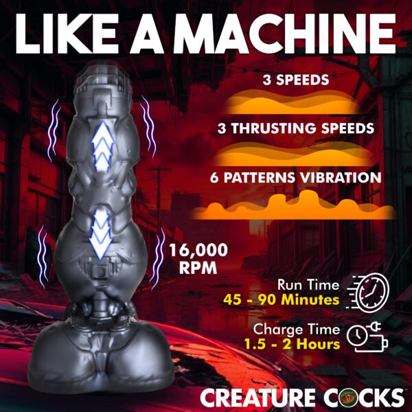 Cyborg Cock Thrusting And Vibrating Silicone Dildo - Image 3
