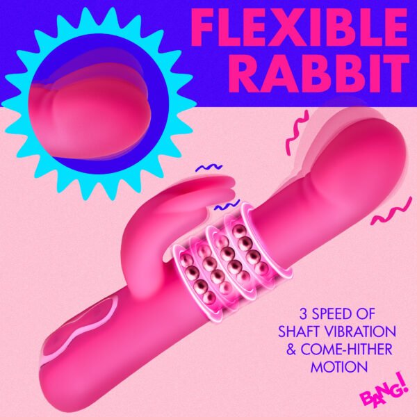 Come-hither Beaded Silicone Rabbit Vibrator - Image 2