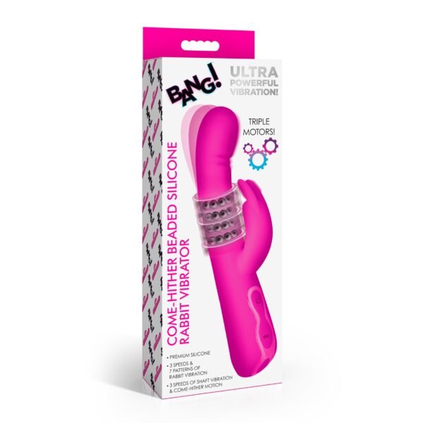 Come-hither Beaded Silicone Rabbit Vibrator - Image 6