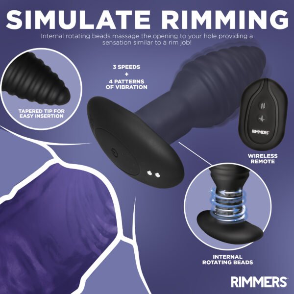 Model-e Vibrating Rimming Plug With Remote - Image 6