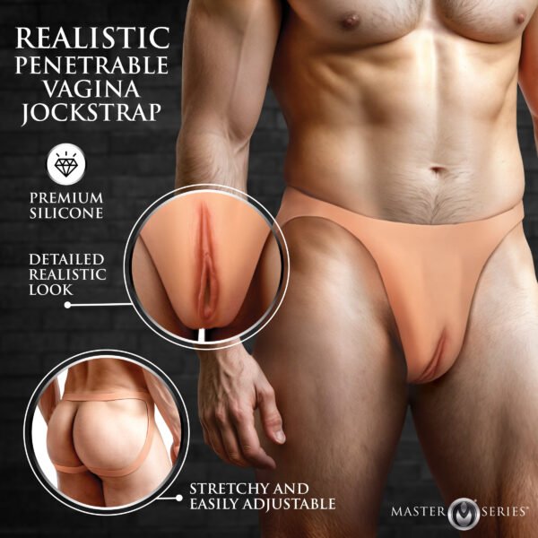 Pussy Strap Silicone Vagina Jockstrap - Image 3