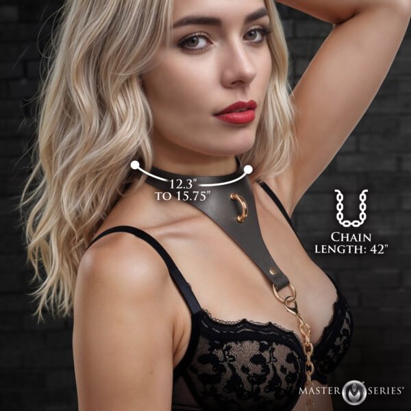 Captivate Collar With Body Chain - Black - Image 5