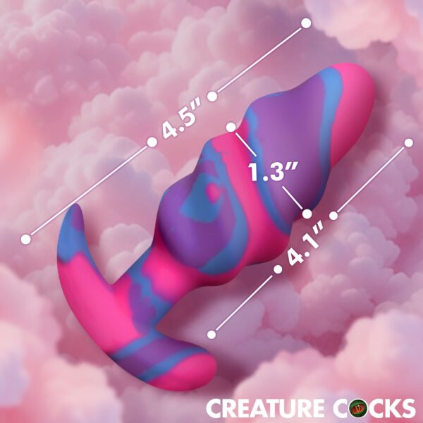 Unicorn Swirl Silicone Butt Plug - Med - Image 2