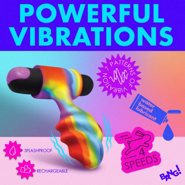 Vibrating Rainbow Butt Plug - Image 5