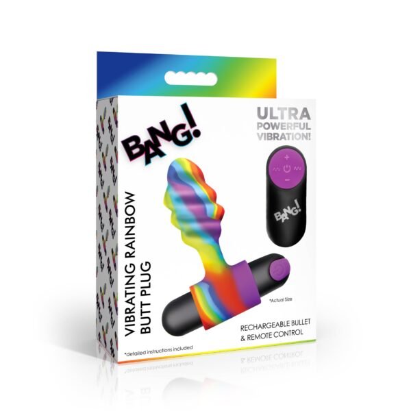 Vibrating Rainbow Butt Plug - Image 6