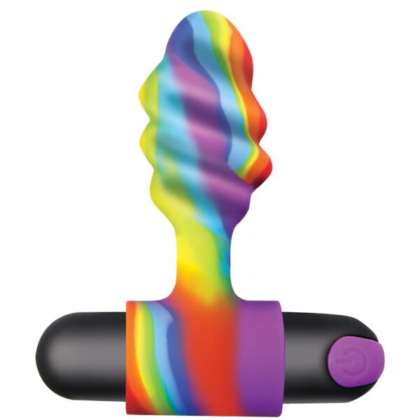 Vibrating Rainbow Butt Plug - Image 7