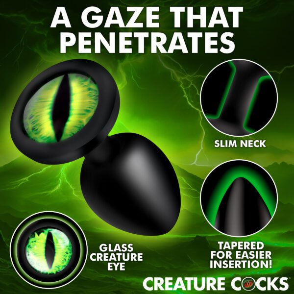 Creature Eye Green Eye Silicone Butt Plug - Small - Image 3