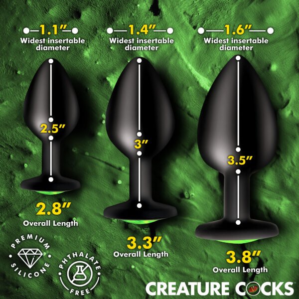 Creature Eyes Green Eye Silicone Butt Plug Set - Image 3