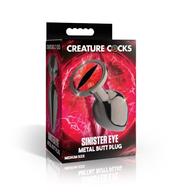 Sinister Eye Red Eye Metal Butt Plug - Medium - Image 2