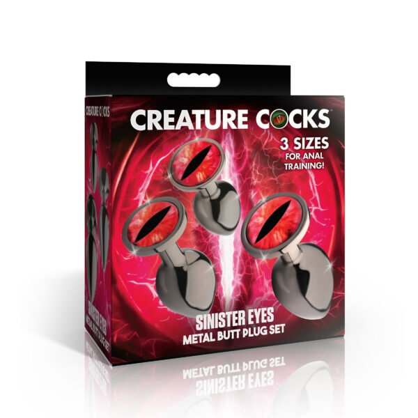 Sinister Eyes Red Eye Metal Butt Plug Set - Image 2