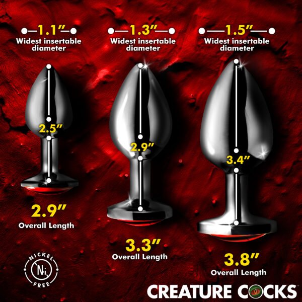Sinister Eyes Red Eye Metal Butt Plug Set - Image 3
