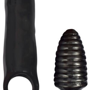 Xxxpander Sheath With Ribbed Plug - Black