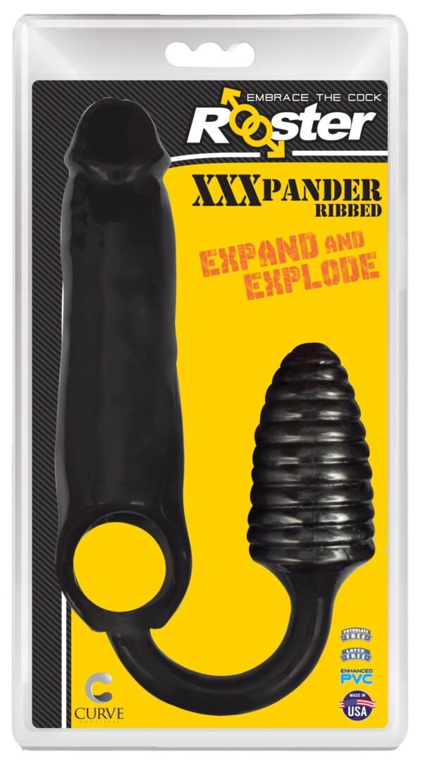 Xxxpander Sheath With Ribbed Plug - Black - Image 2