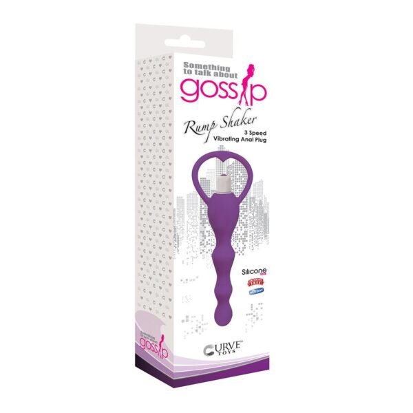 Rump Shaker 3x Vibrating Silicone Anal Plug - Purple - Image 2