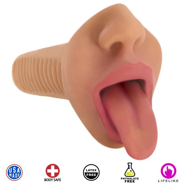 Mistress Selene Vibrating Mouth Stroker- Tan - Image 3