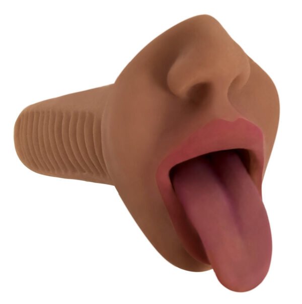 Mistress Mercedes Vibrating Mouth Stroker- Brown - Image 2