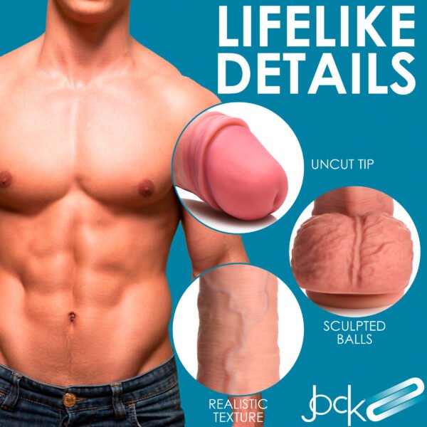 8.75 Inch Dual Density Uncut Dildo With Balls - Image 9