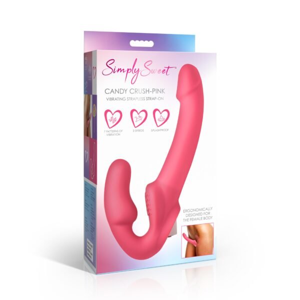 Candy Crush - Pink Vibrating Strapless Strap-on - Image 5