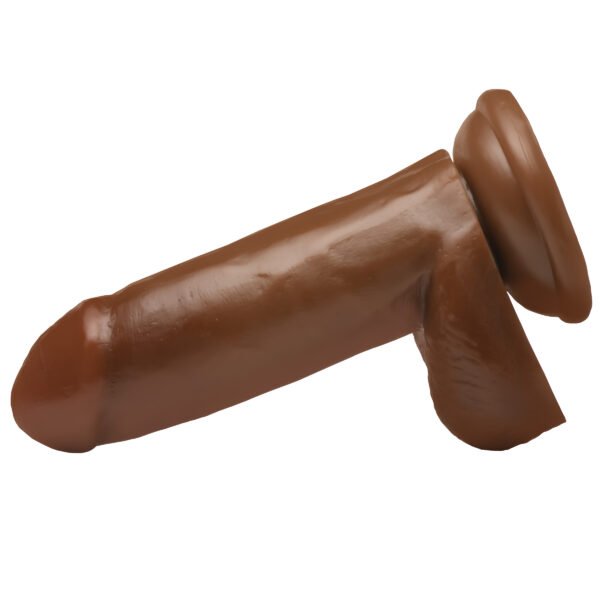 6 Inch Dong With Balls - Brown - Image 4