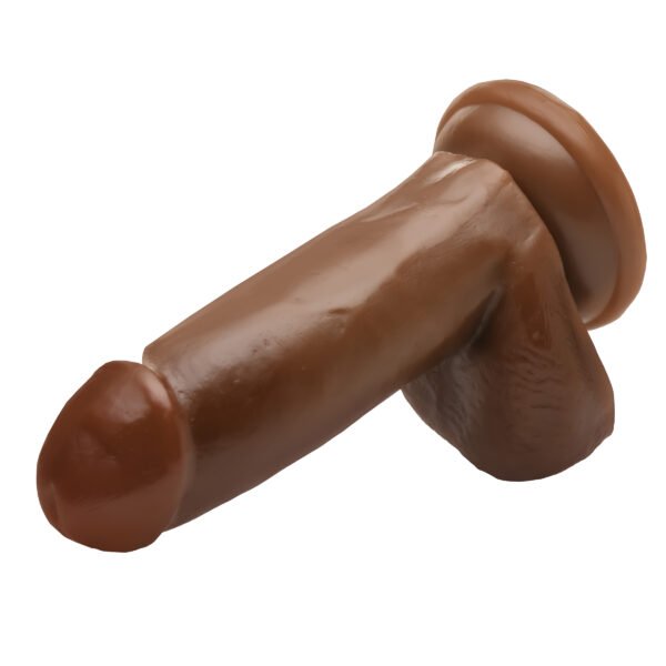 6 Inch Dong With Balls - Brown - Image 5