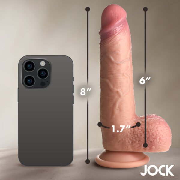 8 Inch Real Skin Silicone Dildo With Balls - Medium - Image 5