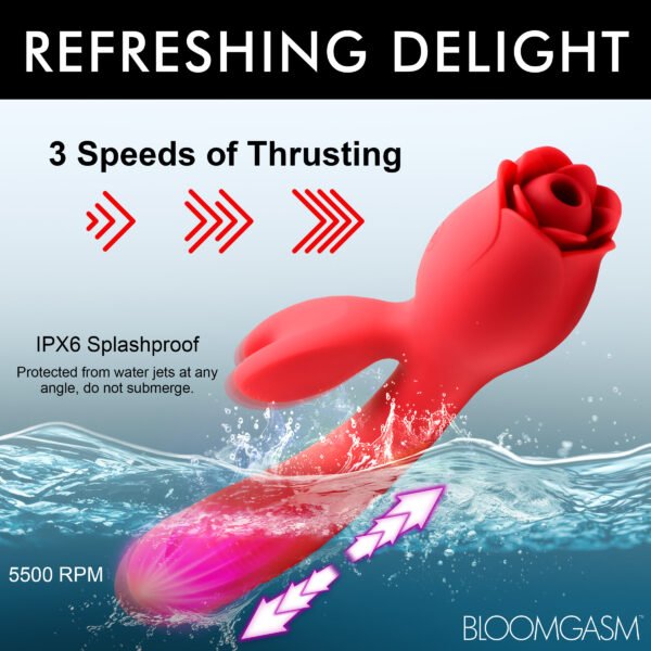 Blooming Bunny Sucking And Thrusting Silicone Rabbit Vibrator - Image 2
