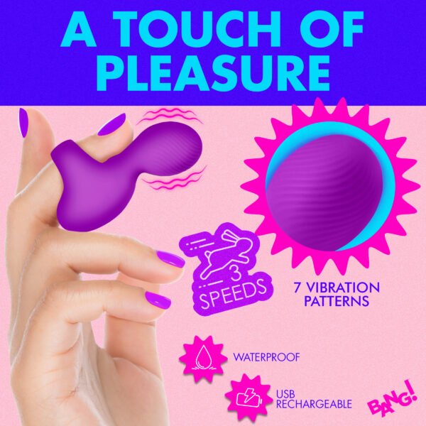 Silicone Finger Vibrator - Purple - Image 5