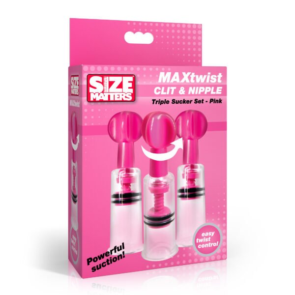 Maxtwist Clit & Nipple Triple Sucker Set - Pink - Image 4