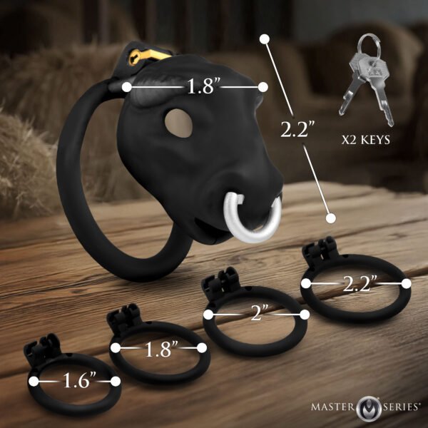 Bull Chastity Cage - Black - Image 3