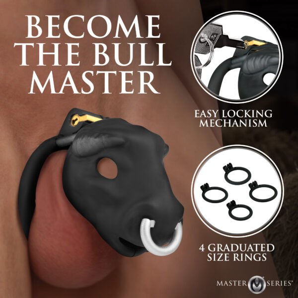 Bull Chastity Cage - Black - Image 4