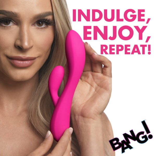 10X Flexible Silicone Rabbit Vibrator - Pink - Image 3