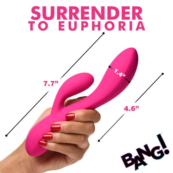 10X Flexible Silicone Rabbit Vibrator - Pink - Image 4