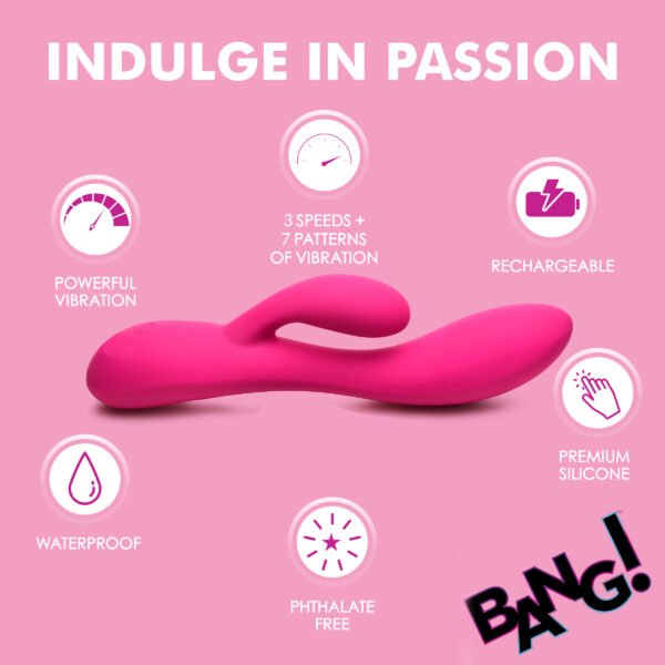 10X Flexible Silicone Rabbit Vibrator - Pink - Image 5