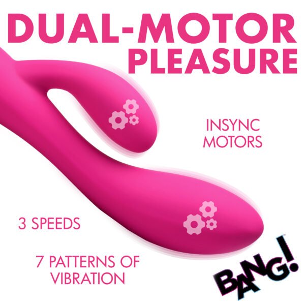 10X Flexible Silicone Rabbit Vibrator - Pink - Image 6