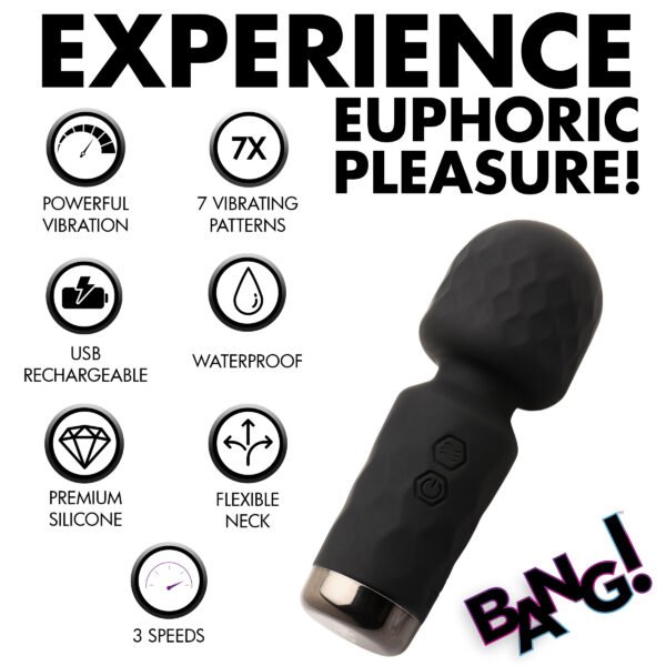 10X Mini Silicone Wand - Black - Image 5