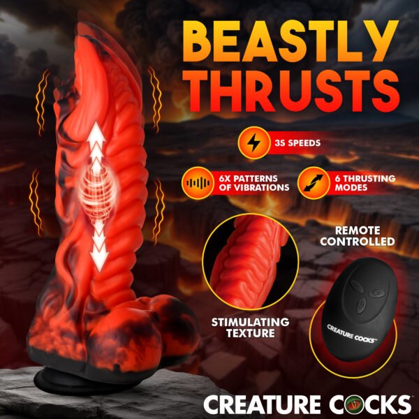Dragon Thrust Thrusting & Vibrating Silicone Dildo - Image 2