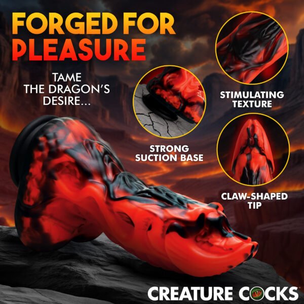 Dragon Thrust Thrusting & Vibrating Silicone Dildo - Image 3