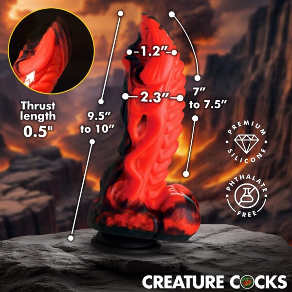 Dragon Thrust Thrusting & Vibrating Silicone Dildo - Image 4