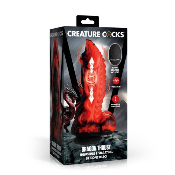 Dragon Thrust Thrusting & Vibrating Silicone Dildo - Image 6