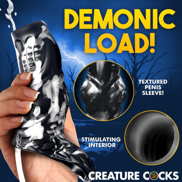 Night Prowler Squirting Silicone Penis Enhancer - Silver - Image 2