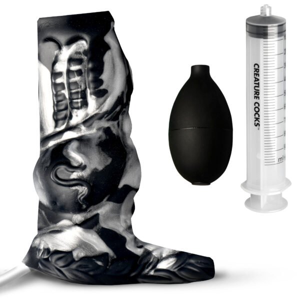 Night Prowler Squirting Silicone Penis Enhancer - Silver - Image 7