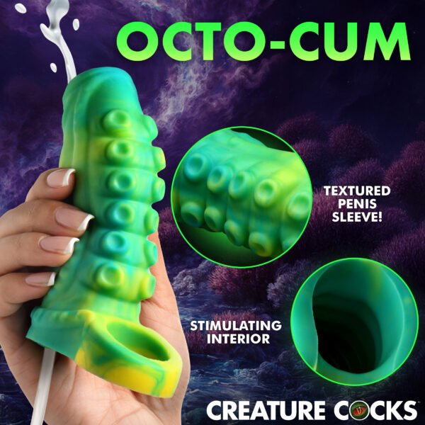 Tentacle Squirting Silicone Penis Enhancer - Green - Image 2