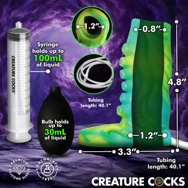 Tentacle Squirting Silicone Penis Enhancer - Green - Image 5