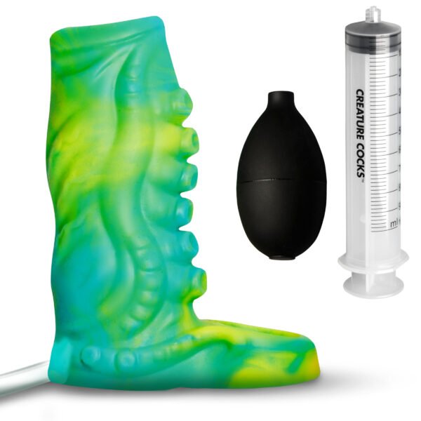 Tentacle Squirting Silicone Penis Enhancer - Green - Image 6