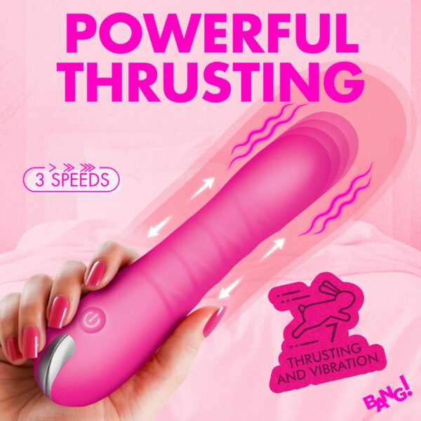 New Thrusting Silicone Dildo - Pink - Image 2