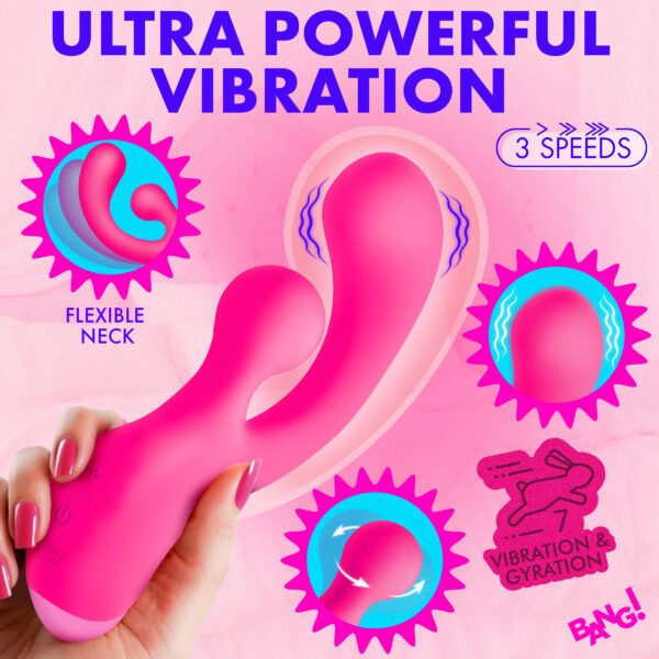 Gyro Rabbit Silicone Vibrator - Pink - Image 2