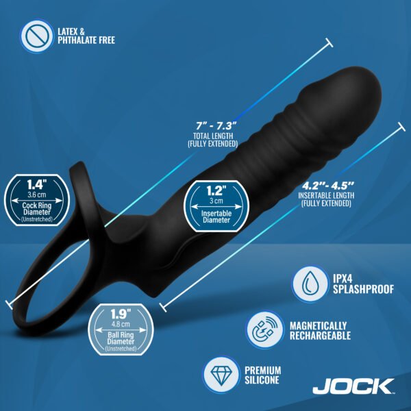 Double Thrust Thrusting & Vibrating Double Penetration C-Ring w/ Remote - Image 4